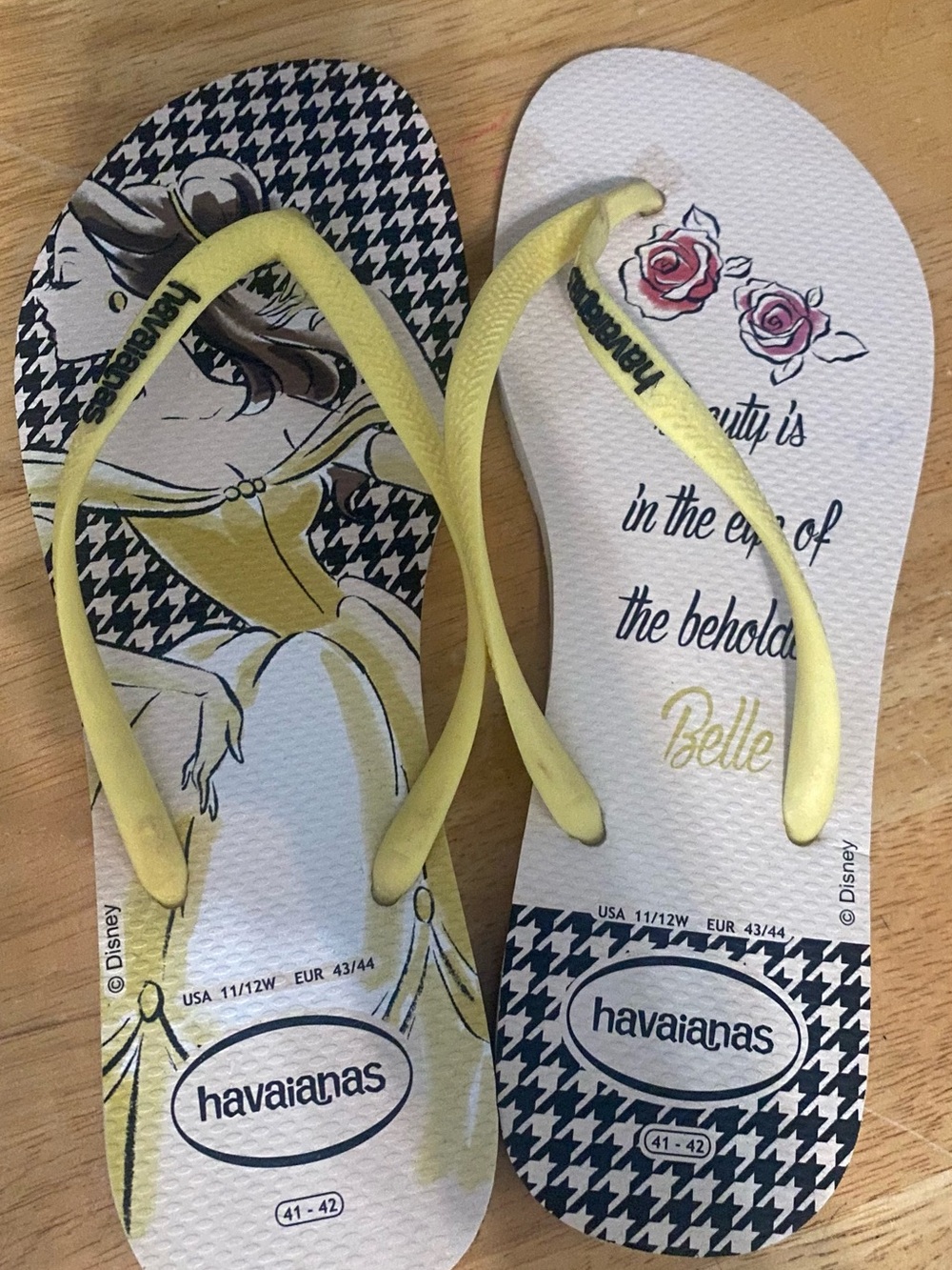 Havaianas Belle Yellow & Black Printed Women's Flip Flops